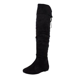 Over-the-Knee Thigh High Suede Black Boots